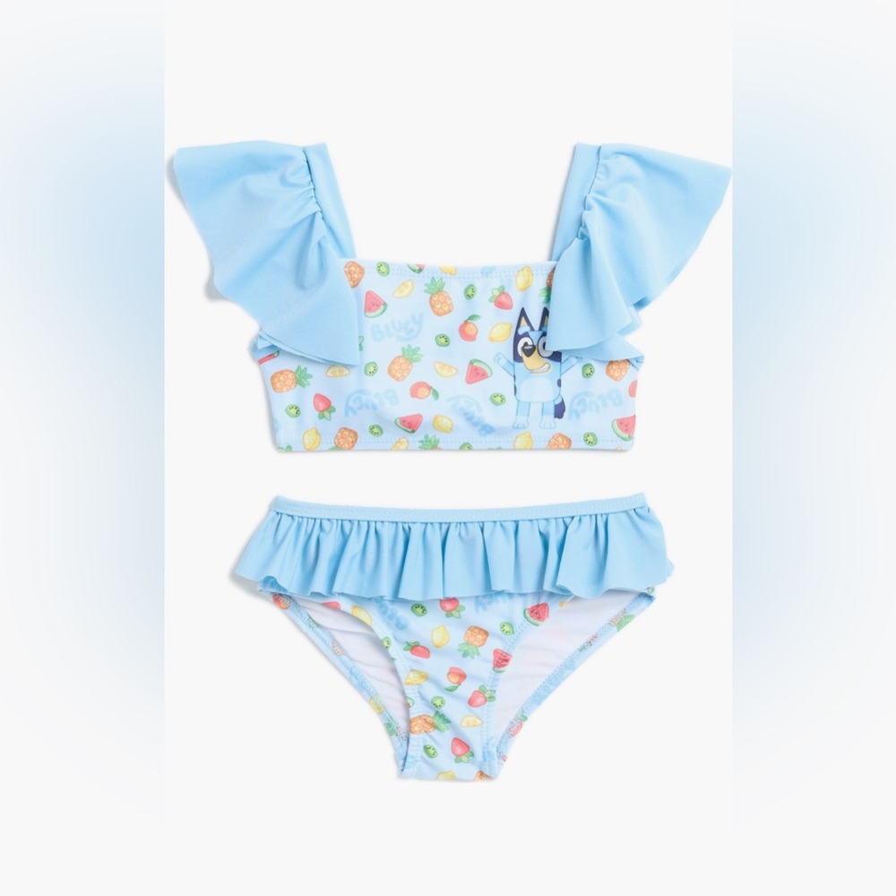 NEW…Dreamwave Toddlers’ Bluey Two-Piece Ruffle Swim Set